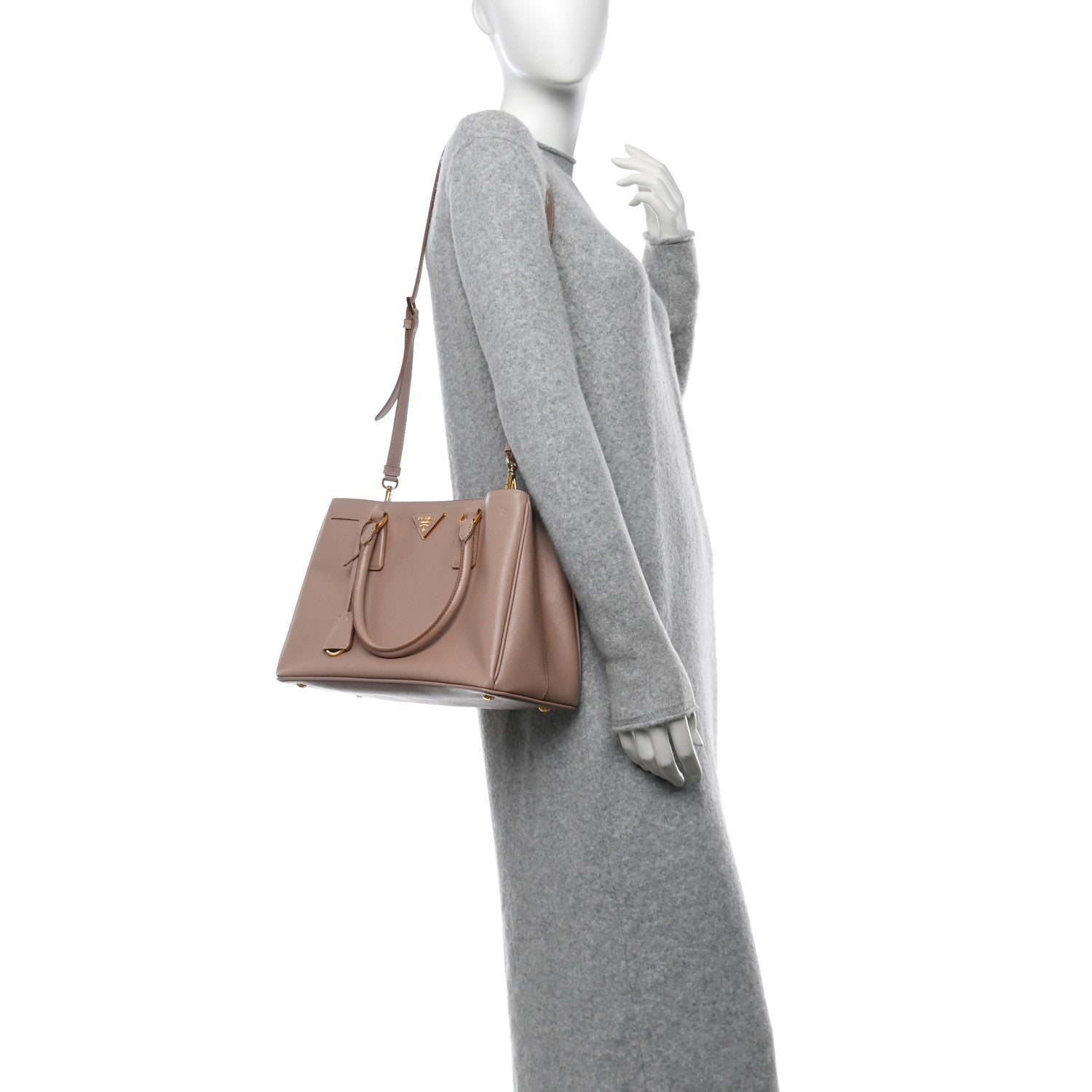 Saffiano Lux Medium Tote Cammeo