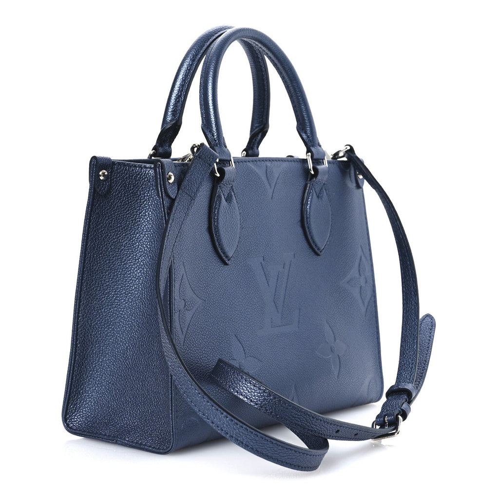 Metallic Empreinte Monogram Giant Onthego PM Navy Nacre