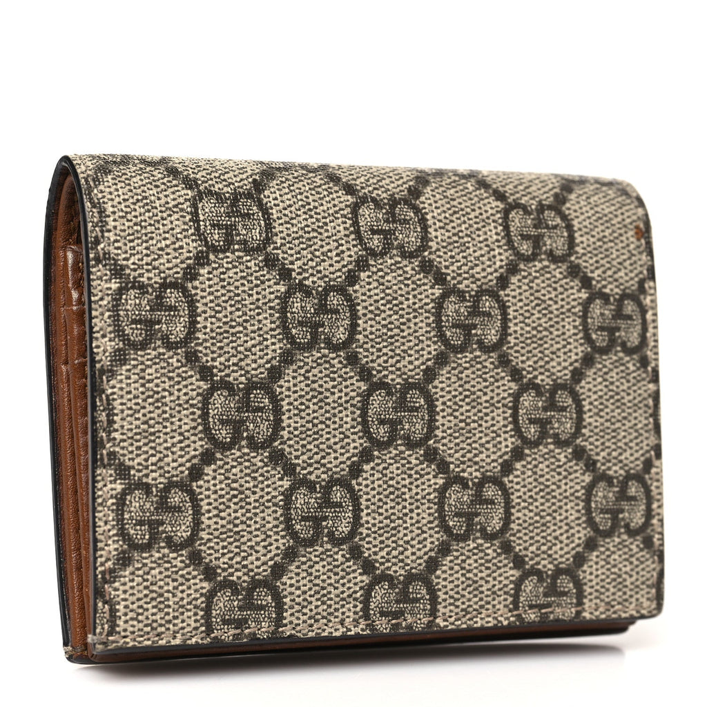 GG Supreme Monogram Bird Embroidered  Case Beige