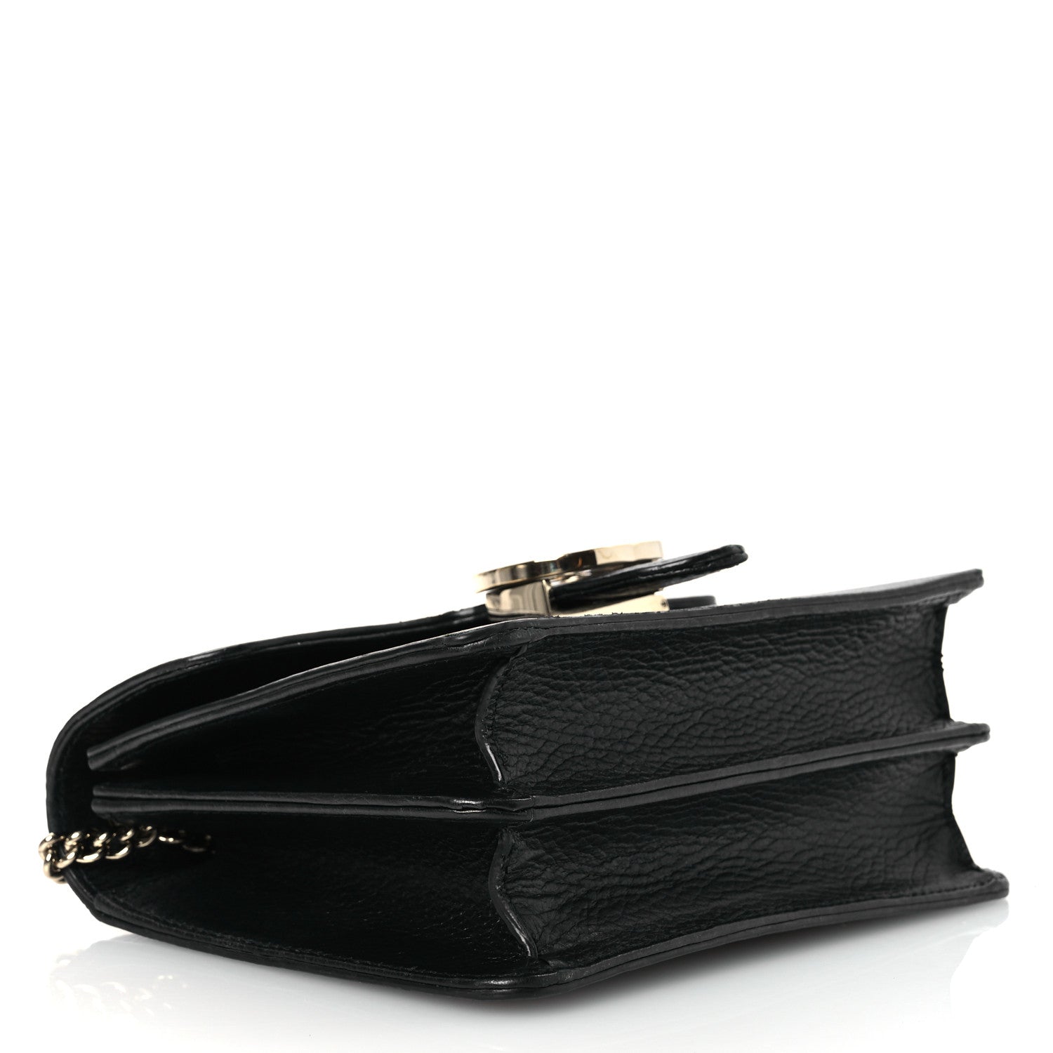 Dollar Calfskin Small Interlocking G Shoulder Bag Black
