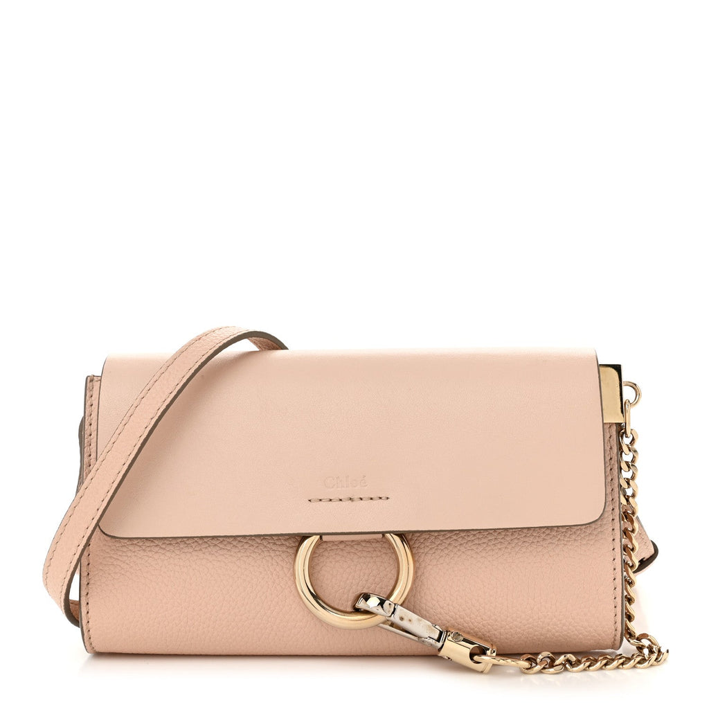 Calfskin Mini Faye Shoulder Bag Cement Pink