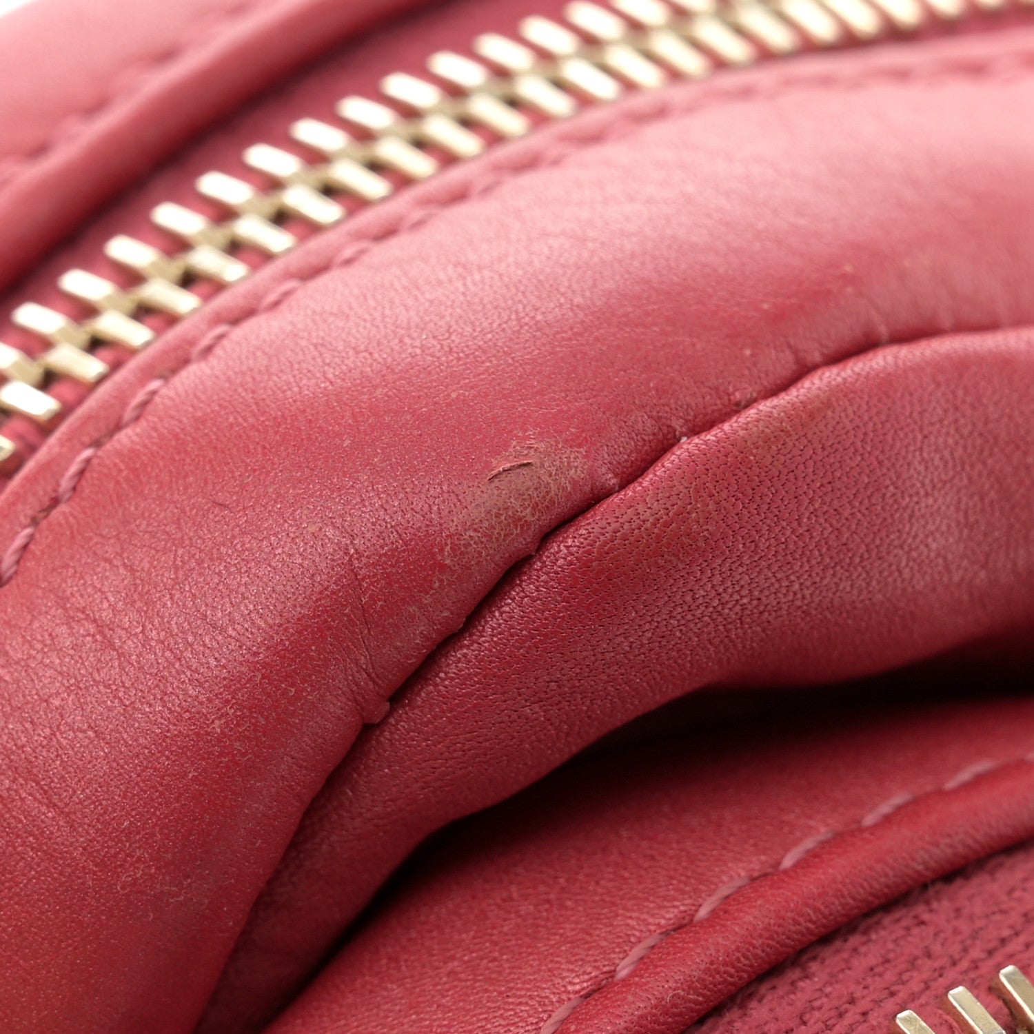 Calfskin Quilted Day Trips Camera Case Pink
