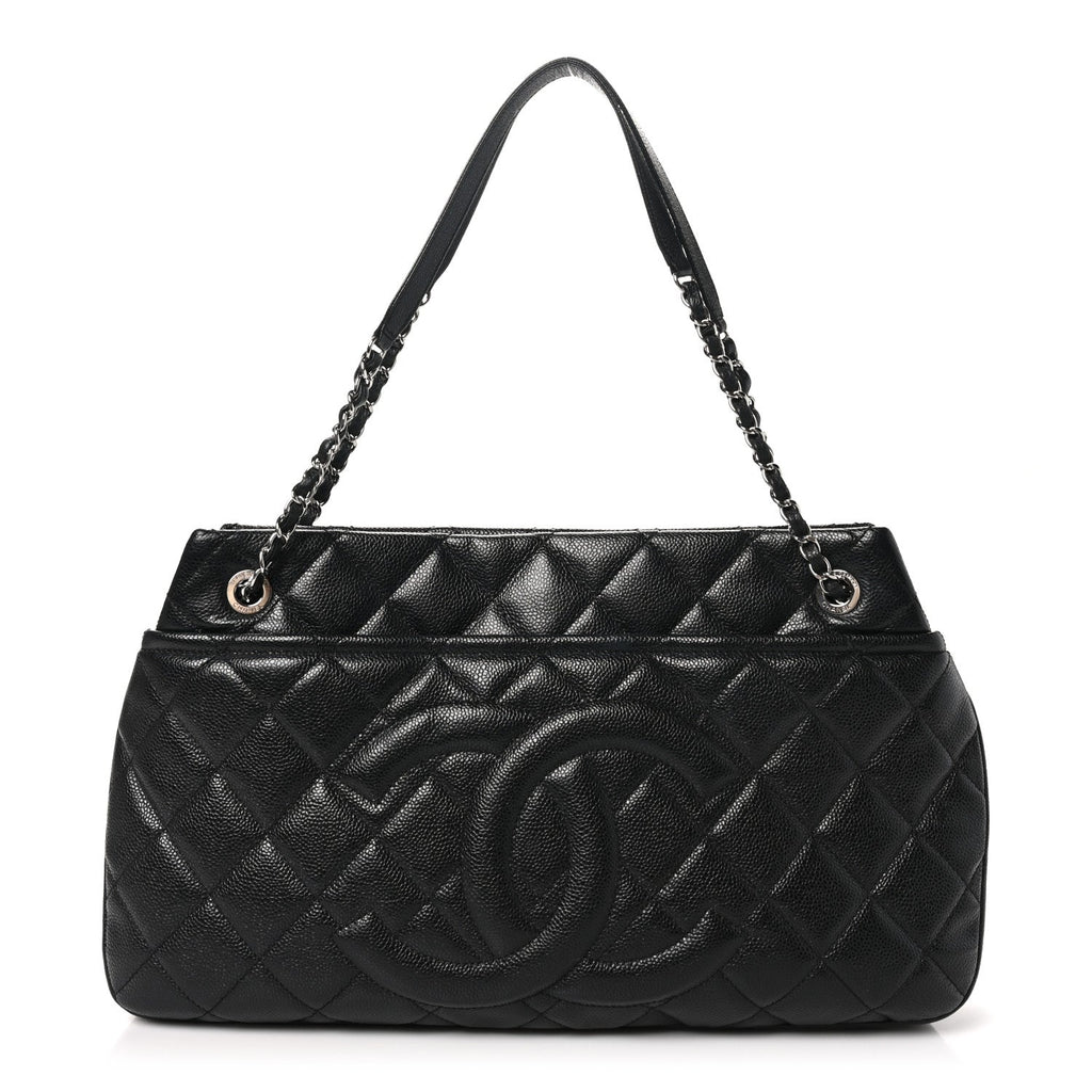 Caviar Quilted Timeless CC Soft Tote Black