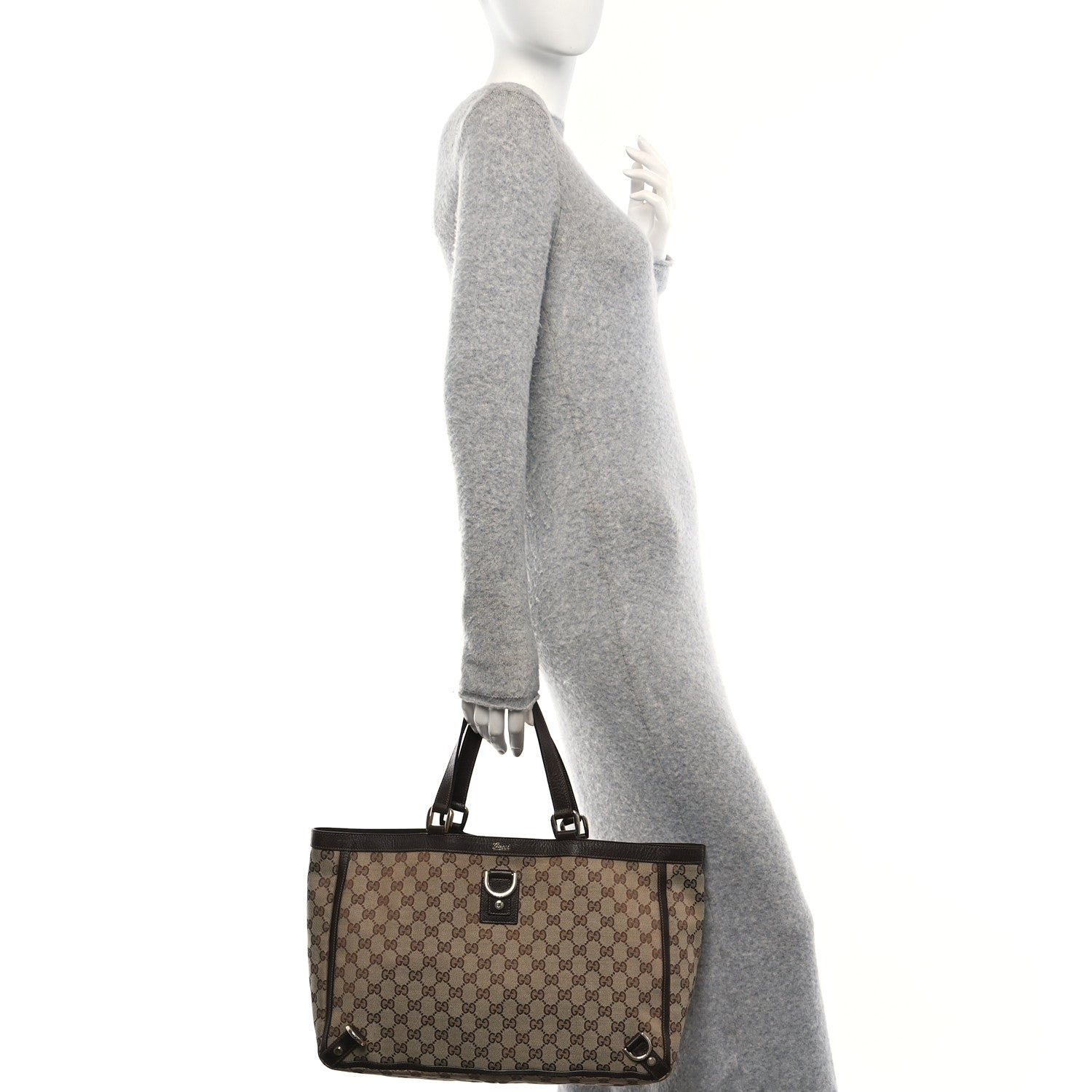 Monogram Large Abbey Tote Dark Brown