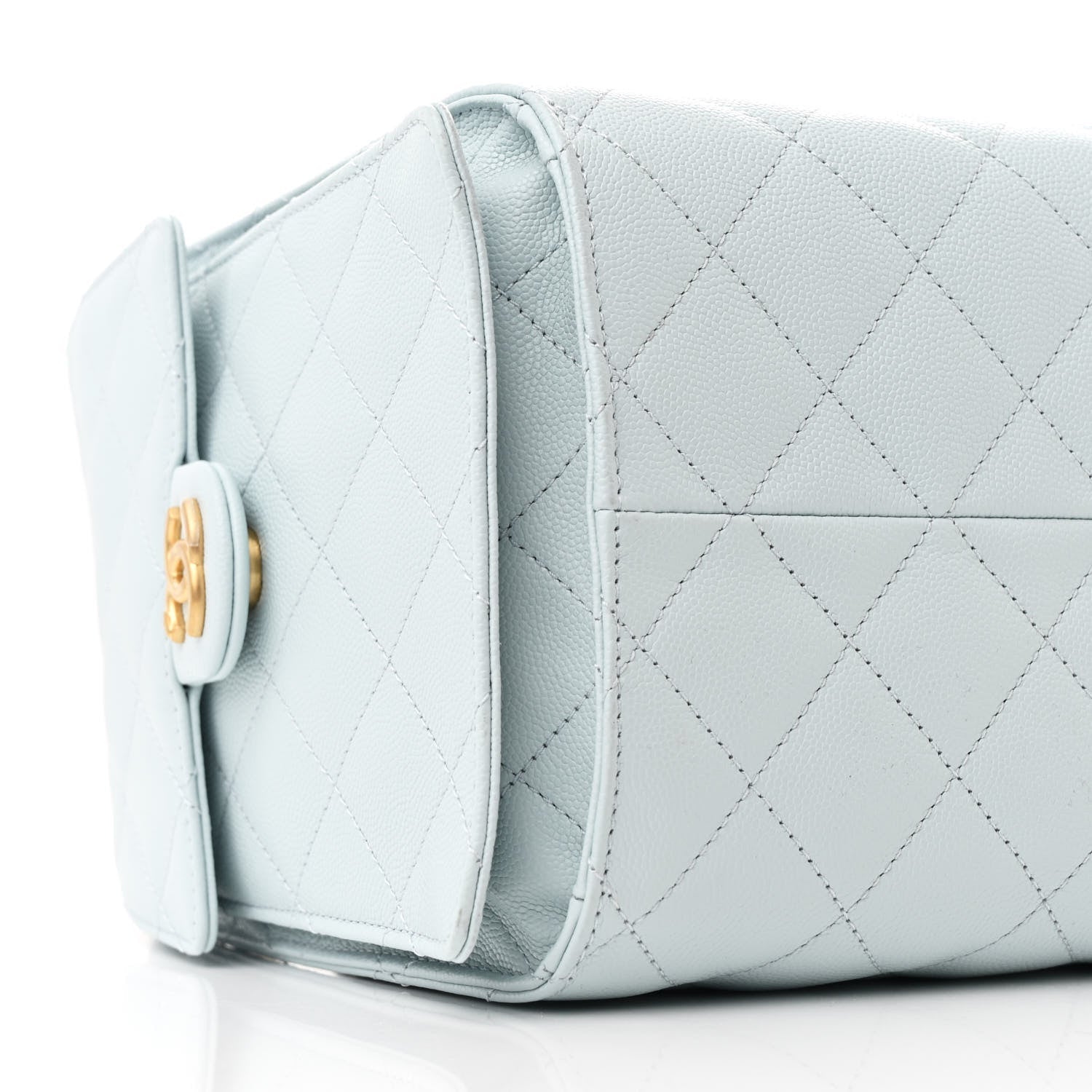 Caviar Quilted Medium Chanel 25 Handbag Light Blue