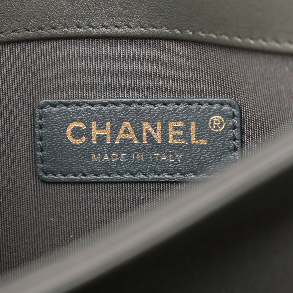 Lambskin CC Antico Flap Dark Khaki