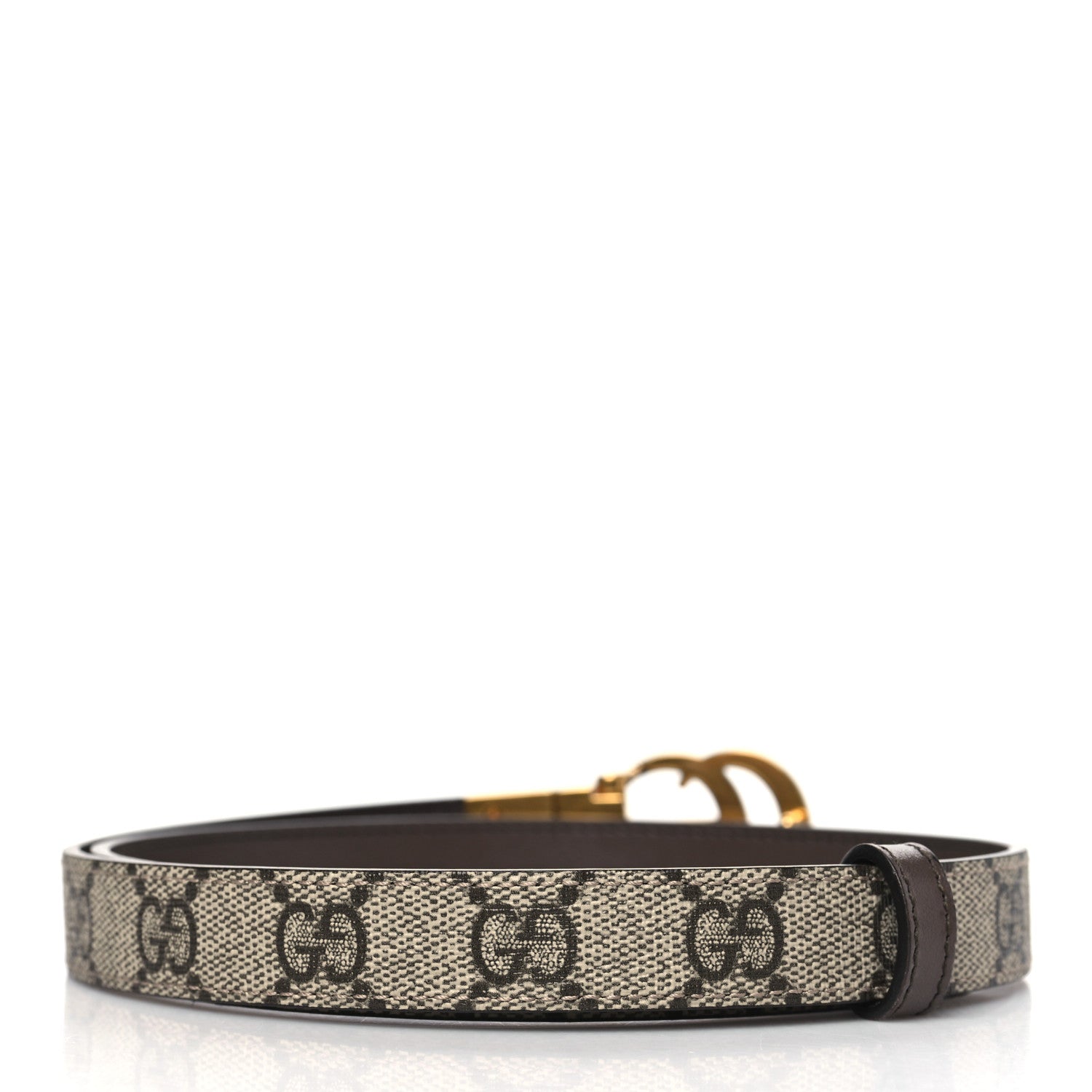 GG Supreme Monogram Plutone Calfskin Double G Reversible 37mm Belt 70 28 Beige Ebony New Acero