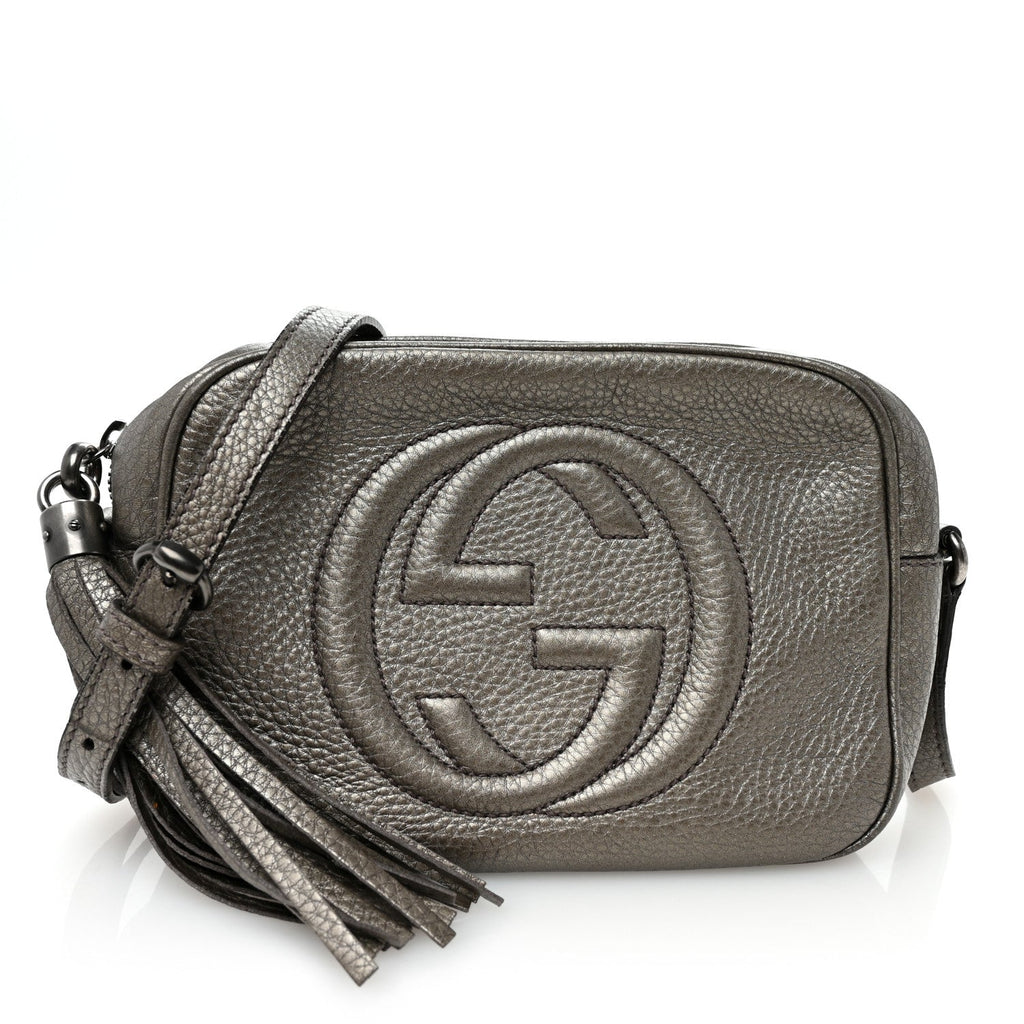 Metallic Cellarius Calfskin Small Soho Disco Bag Sasso