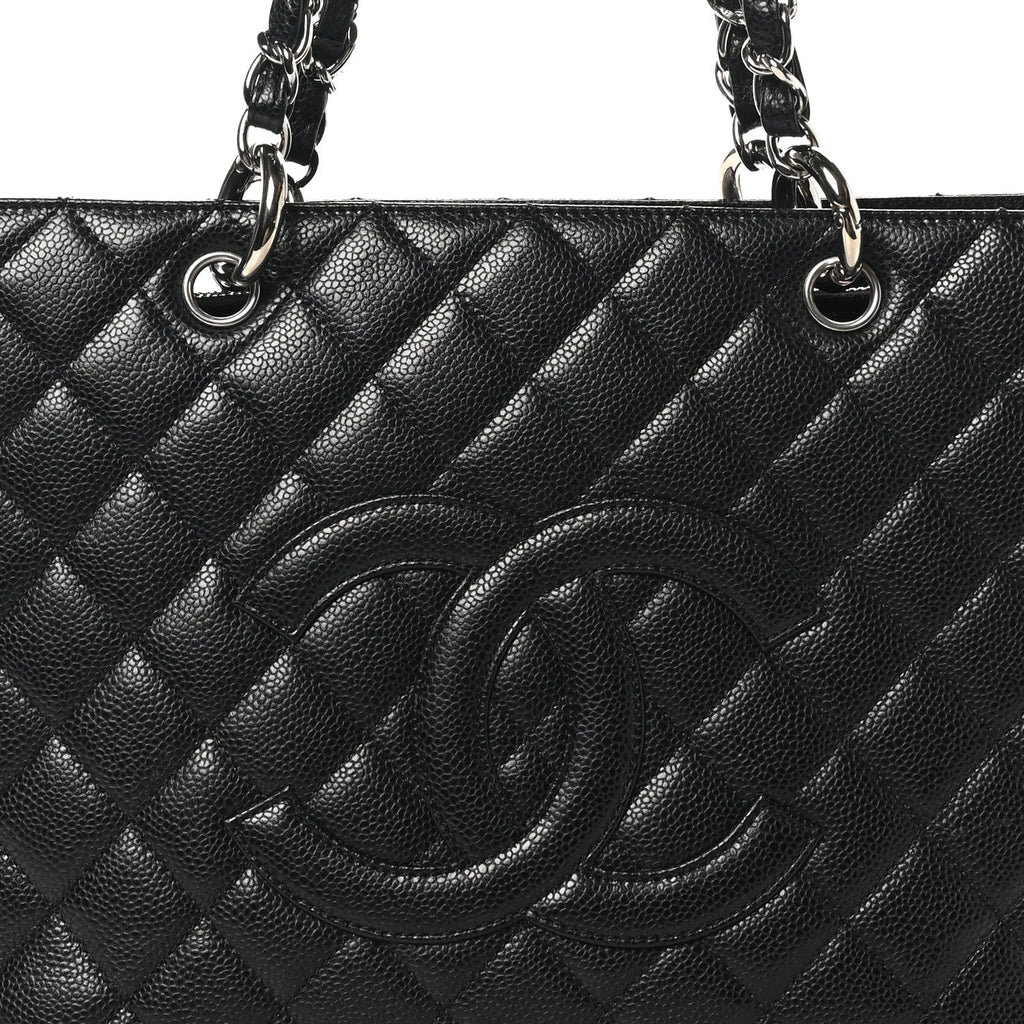 Caviar Quilted Grand Shopping Tote GST Black