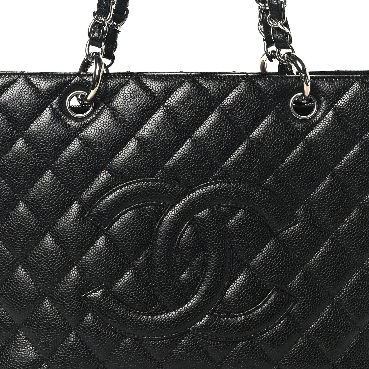 Caviar Quilted Grand Shopping Tote GST Black
