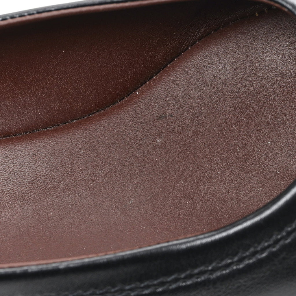 Lambskin Cap Toe CC Uniform Ballerina Flats 38.5 Black