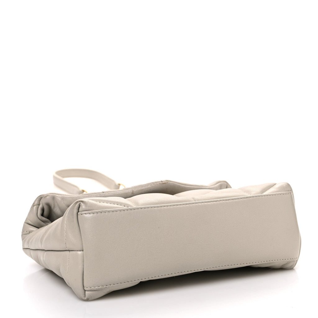Lambskin Quilted Toy Loulou Puffer Monogram Chain Satchel Crema Soft