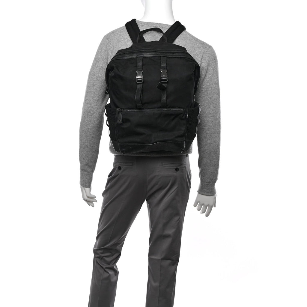 Nylon FF Embossed Backpack Black