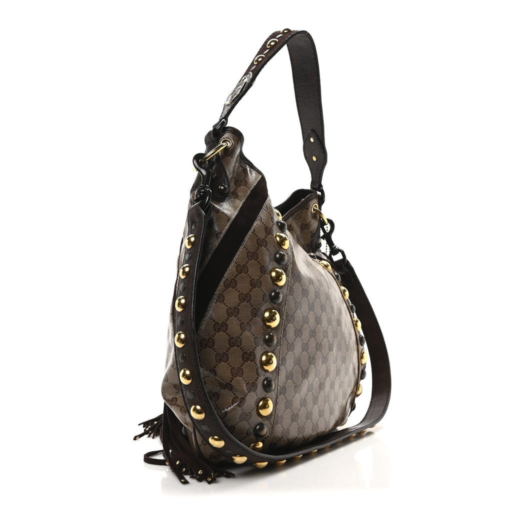 Crystal Monogram Fringe Babouska Hobo