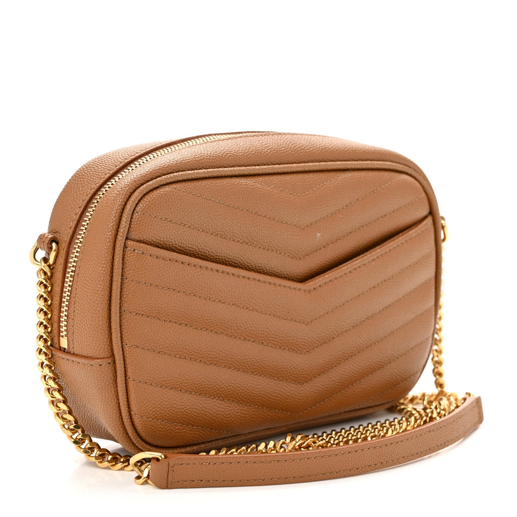 Grain De Poudre Matelasse Monogram Mini Lou Camera Bag Dark Natural