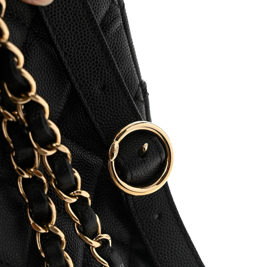 Caviar Quilted Medium Zip Around Backpack Black