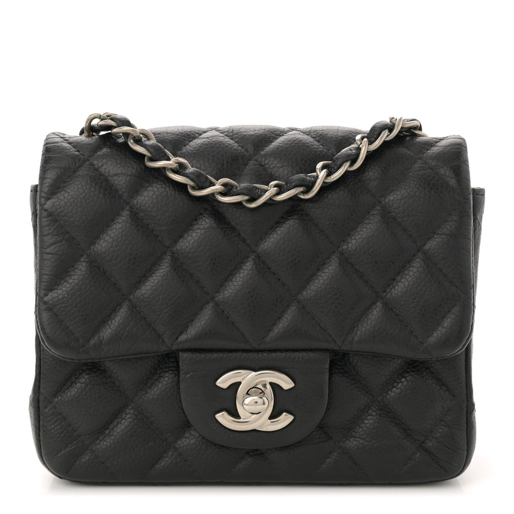 Caviar Quilted Mini Square Flap Black
