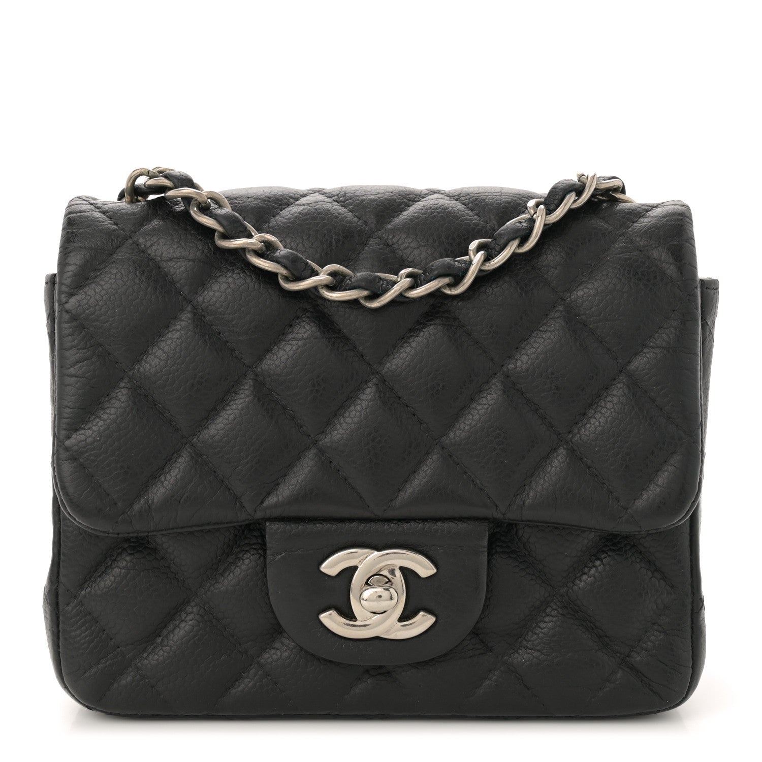 Caviar Quilted Mini Square Flap Black