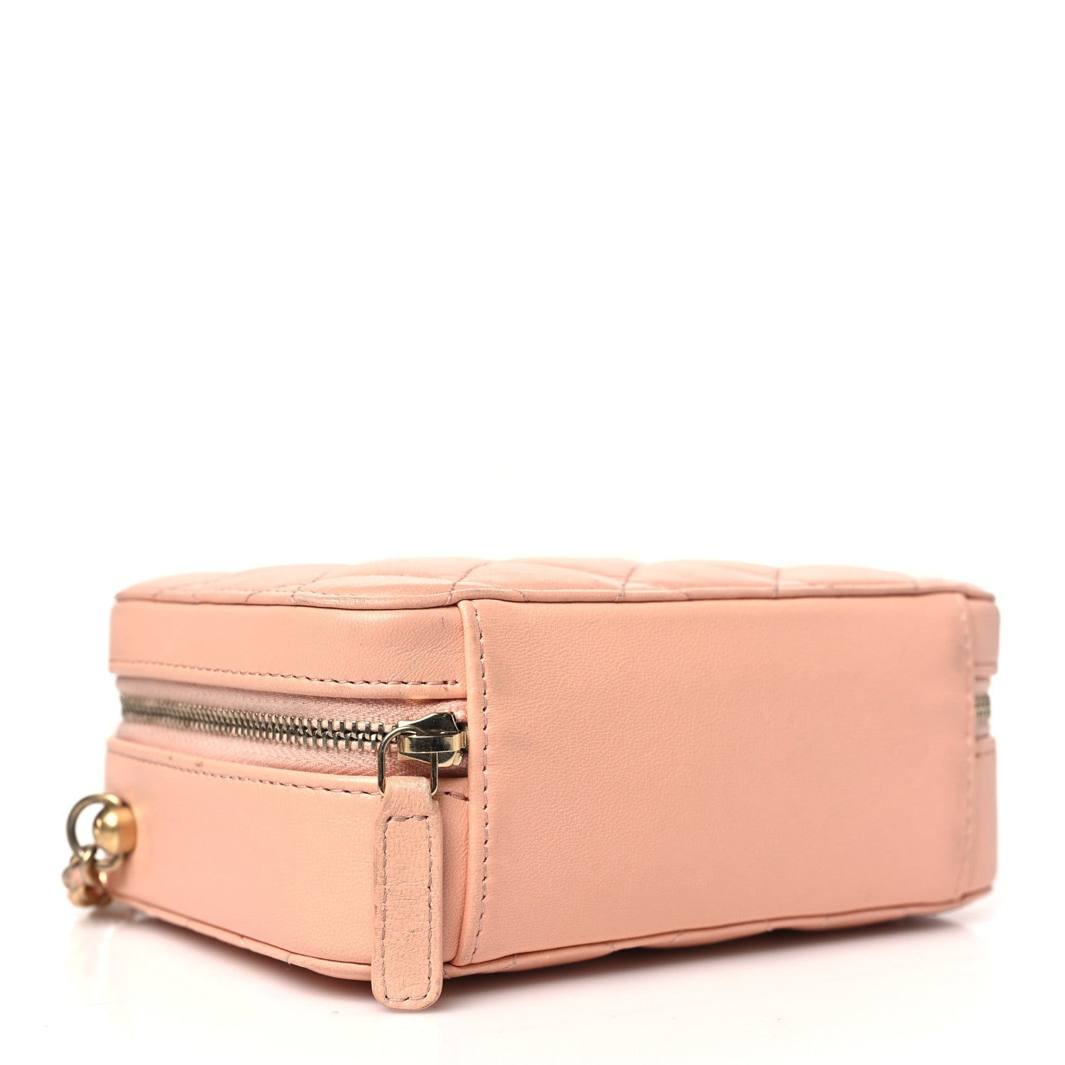 Lambskin Quilted CC Pearl Crush Camera Case Light Pink