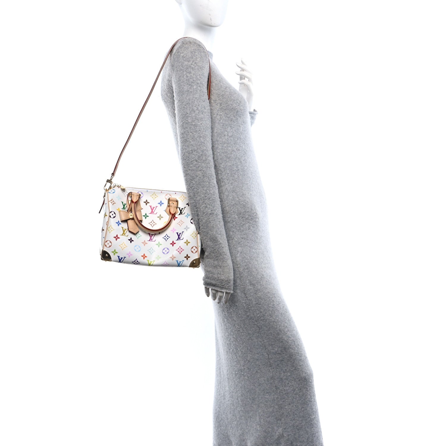 LV X TM Monogram Multicolor Speedy Bandouliere 25 White