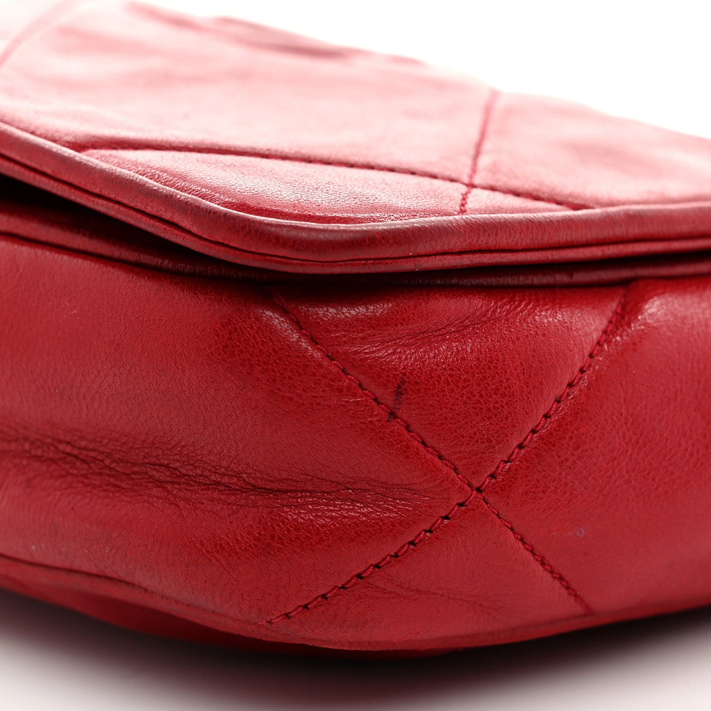 Lambskin Quilted CC Shoulder Bag Red