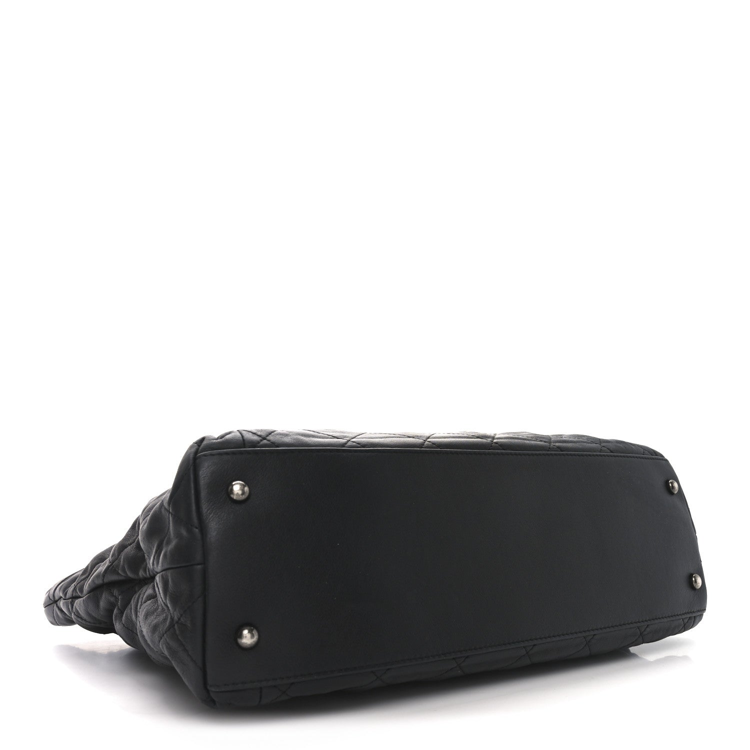 Calfskin Quilted Large Coco Pleats Tote Black