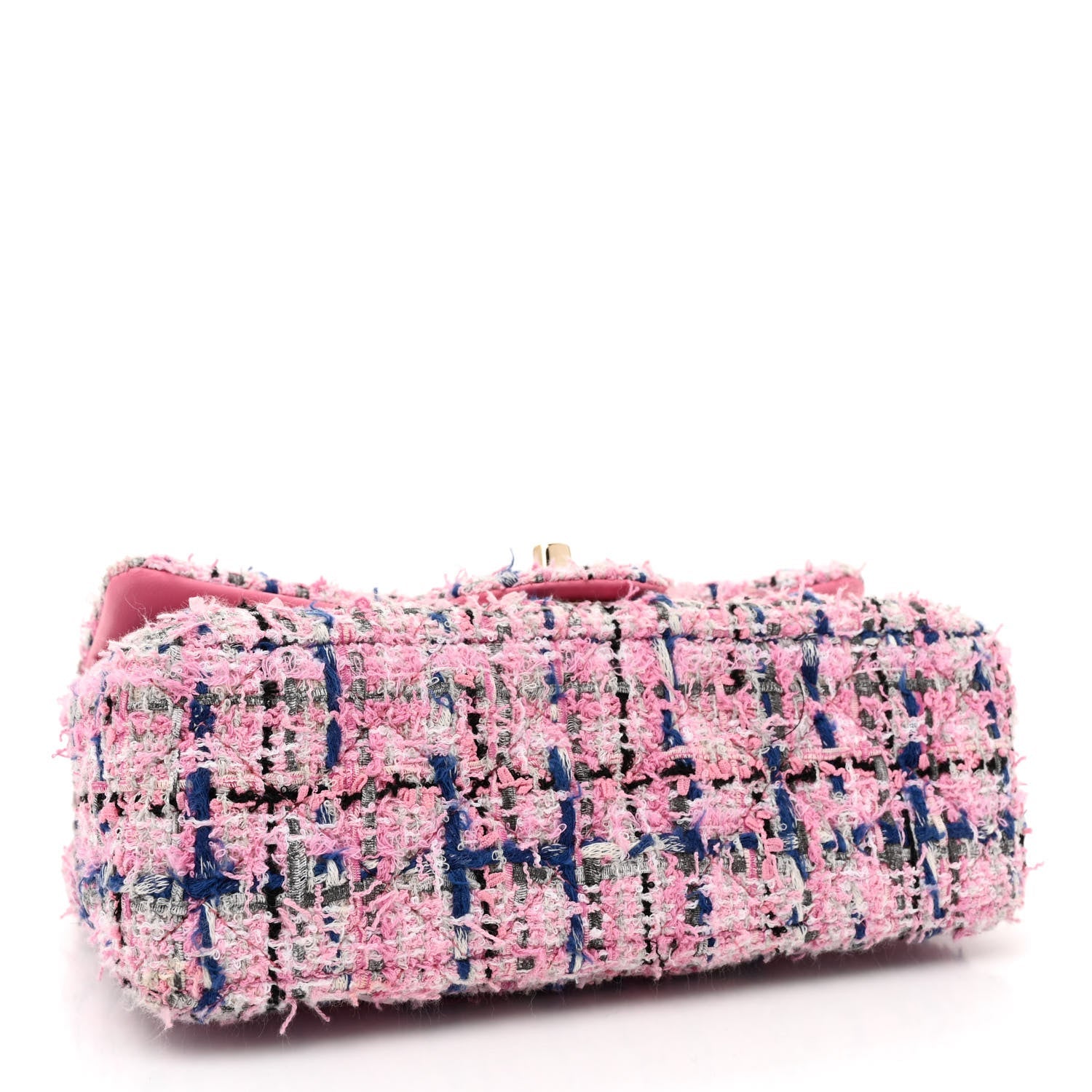 Tweed Quilted Mini Rectangular Flap Pink Multicolor