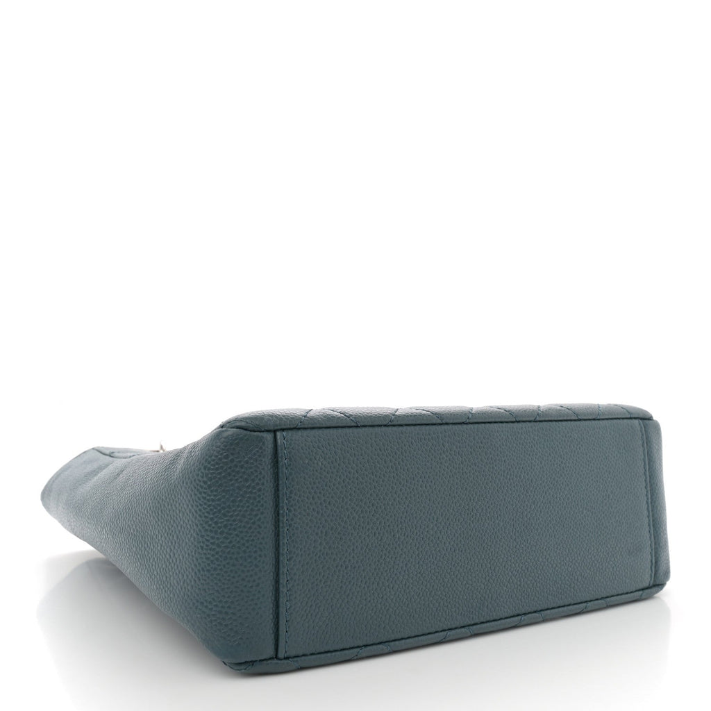 Caviar Quilted Petit Shopping Tote PST Blue