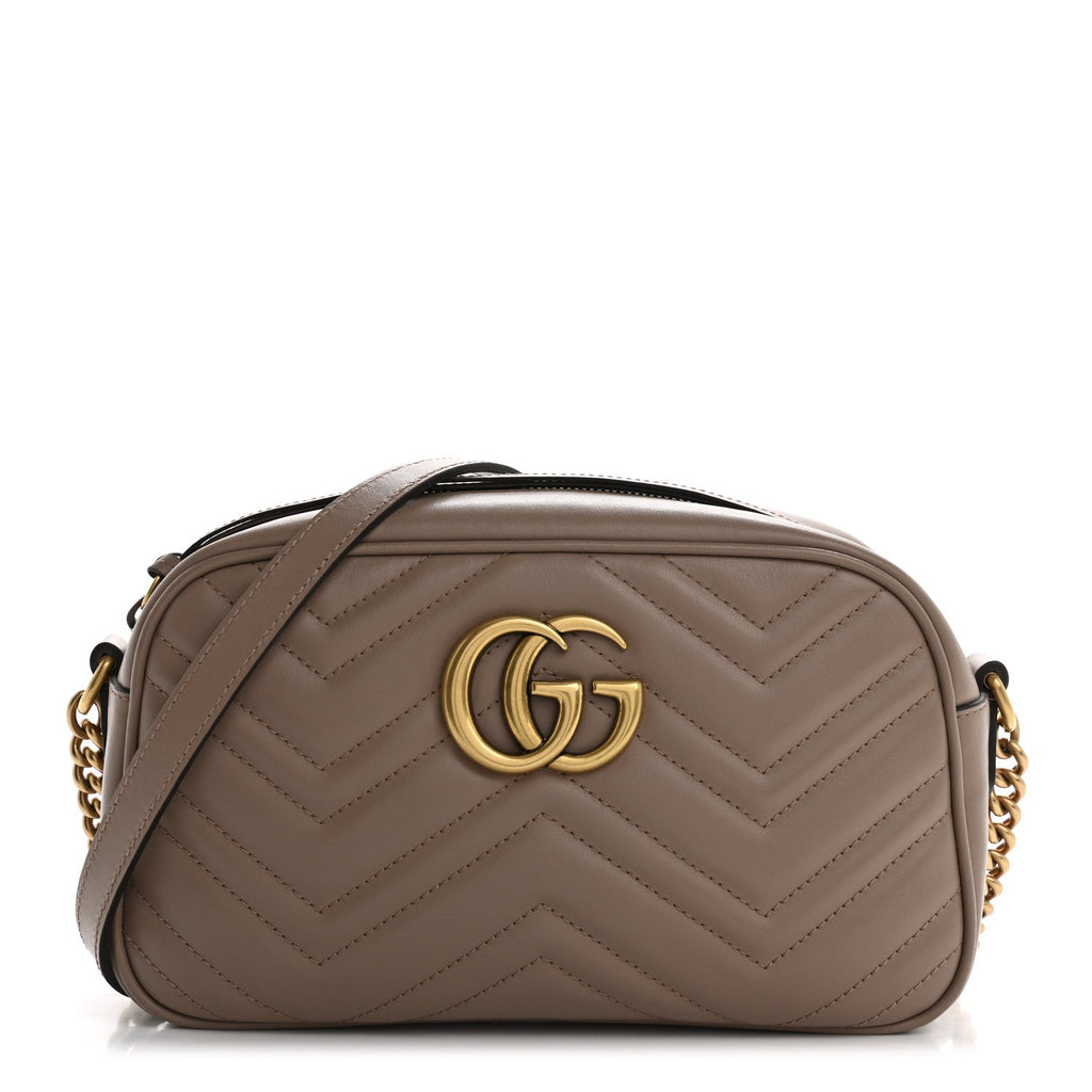 Calfskin Matelasse Small GG Marmont Chain Shoulder Bag Porcelain Rose