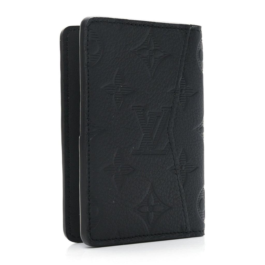 Calfskin Monogram Shadow Pocket Organizer Black