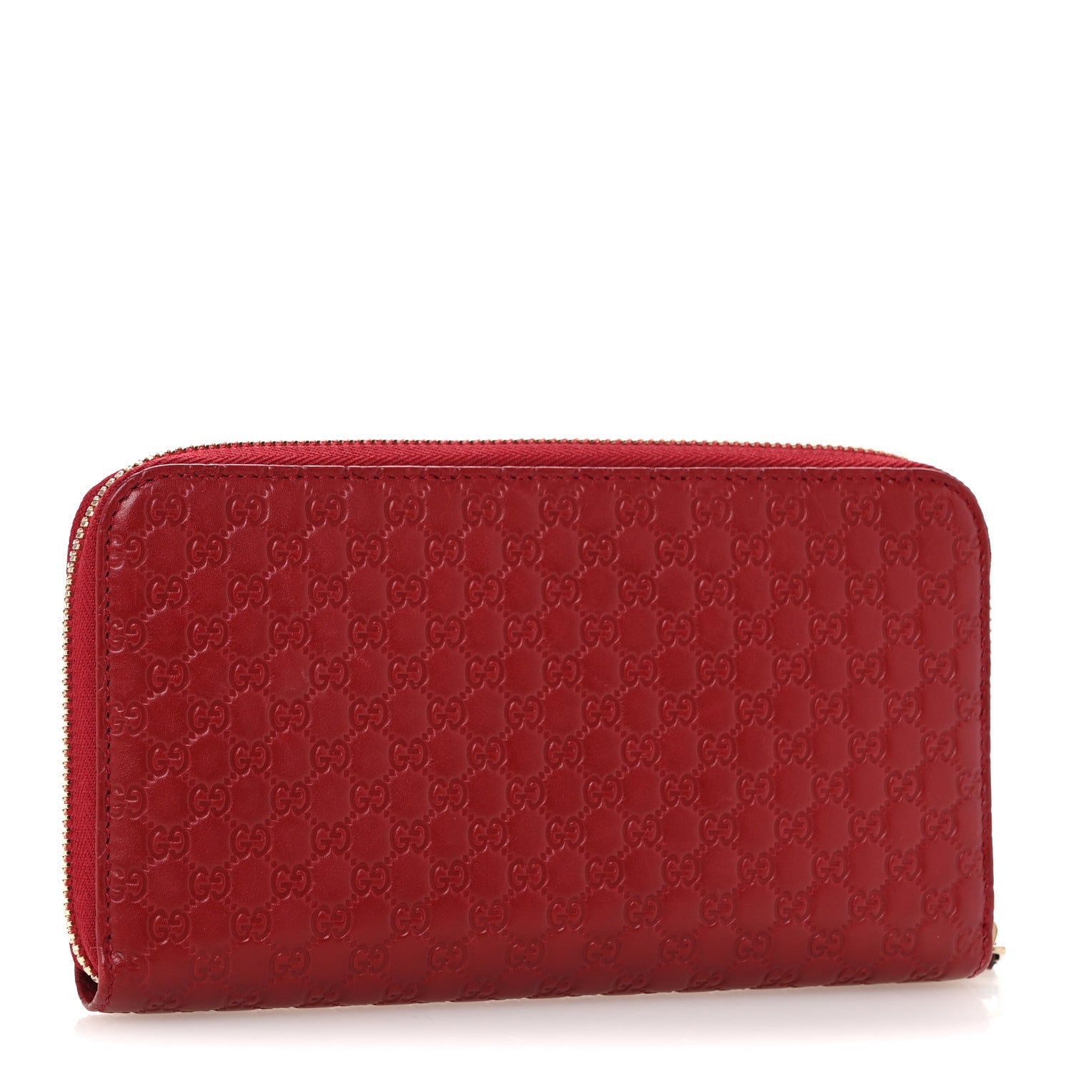 Microguccissima Zip Around Wallet Red