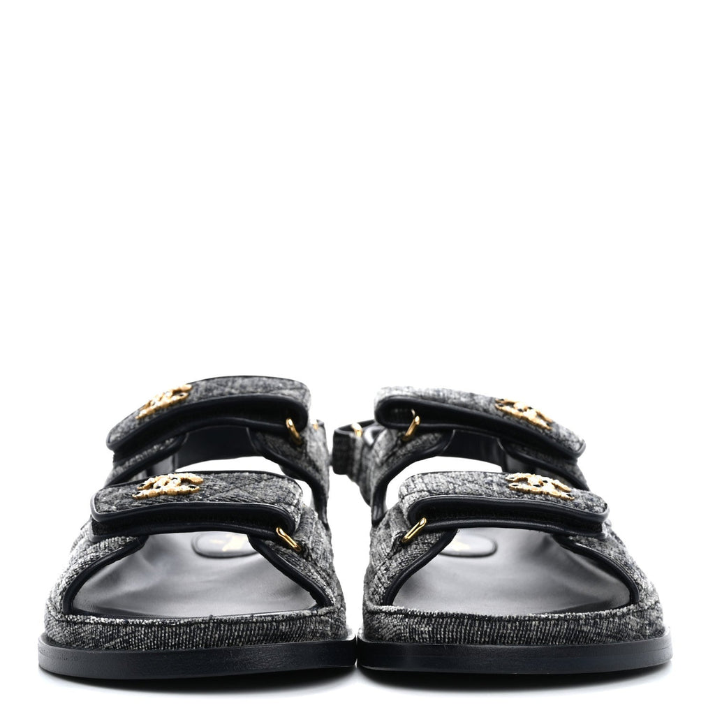 Velvet Velcro Dad Sandals 38.5 Grey
