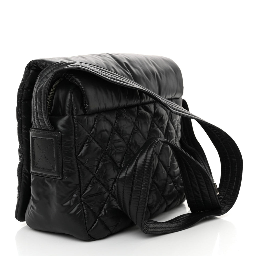Nylon Small Coco Cocoon Messenger Bag Black