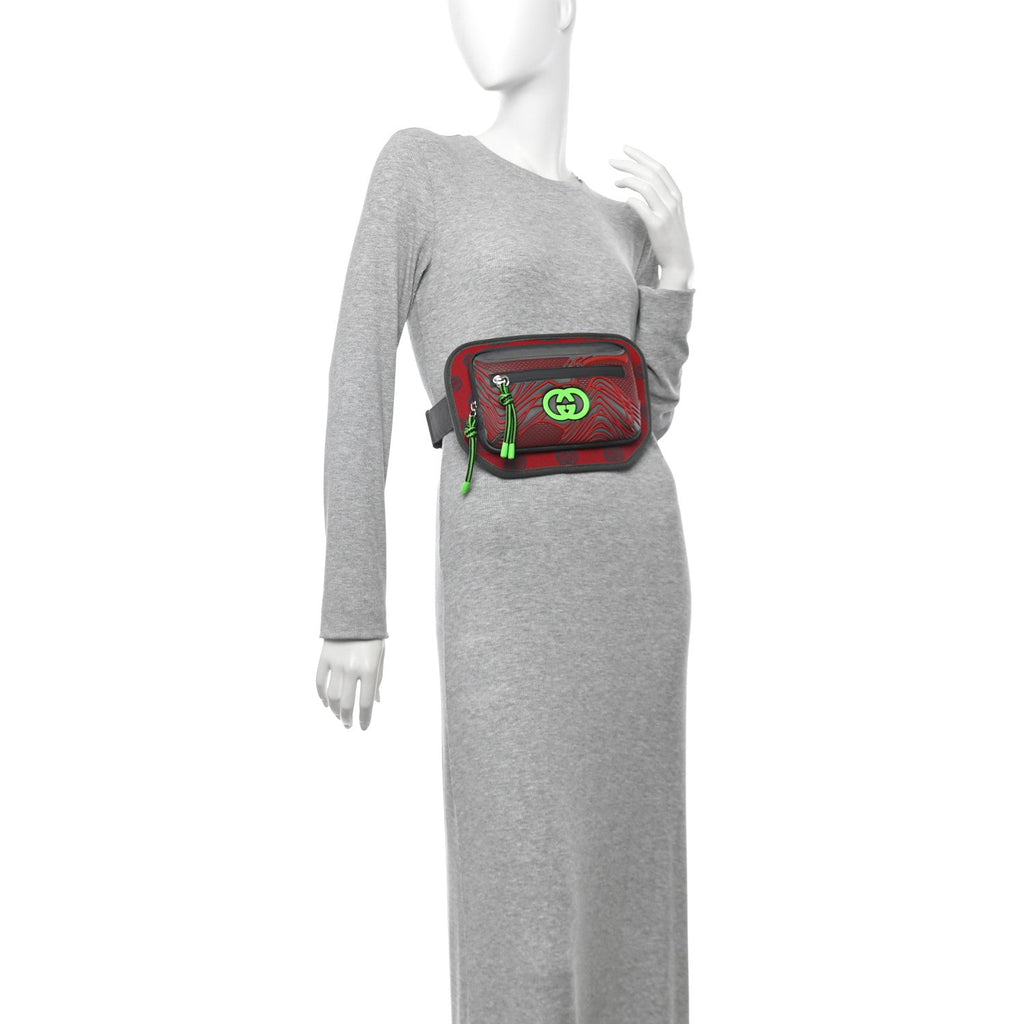 Jersey GG Monogram All Over Sporty Belt Bag Red Multicolor