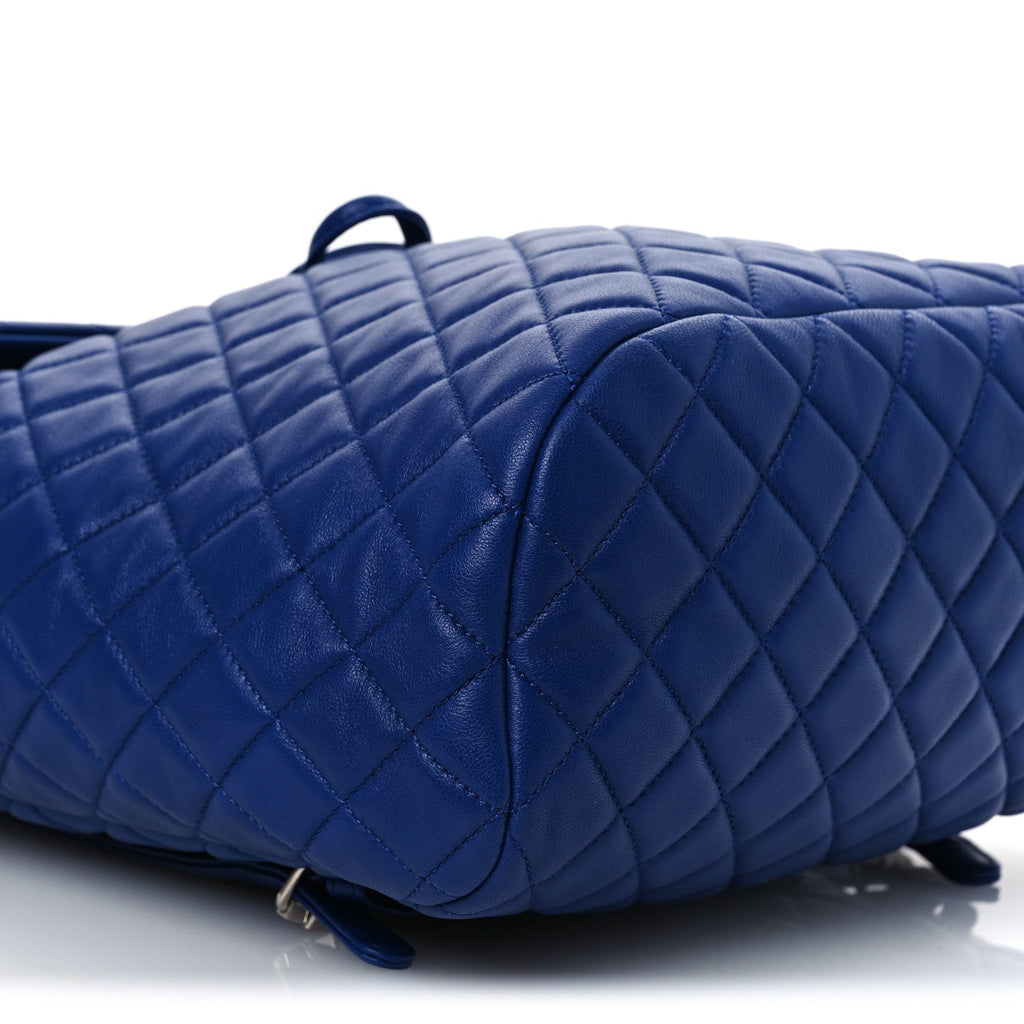 Lambskin Quilted Large Urban Spirit Backpack Blue