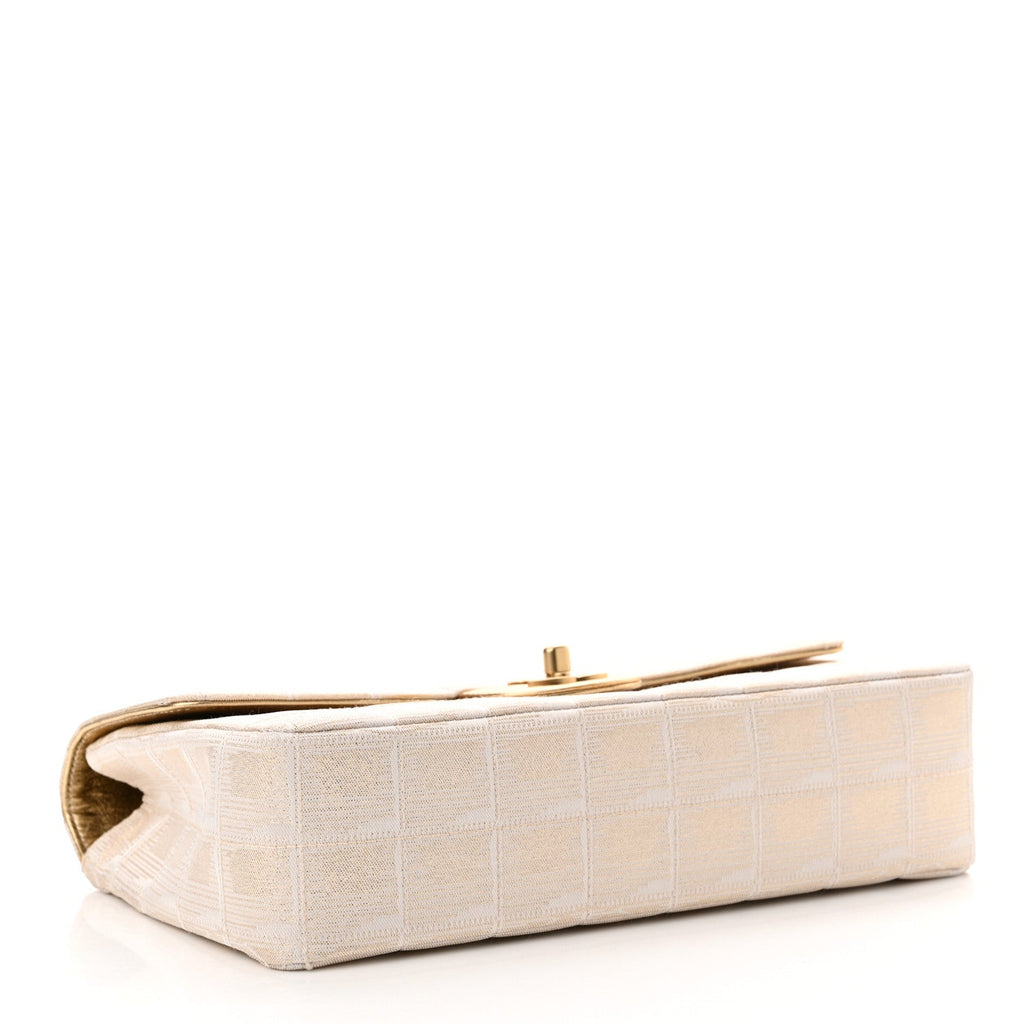 Metallic Nylon Medium Travel Flap Light Gold