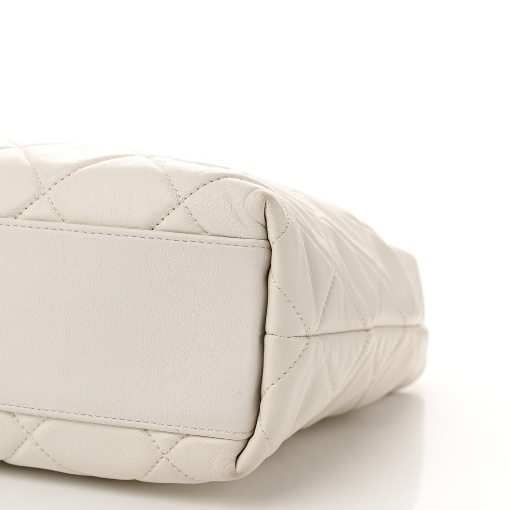 Calfskin Quilted Close To Me Hobo White