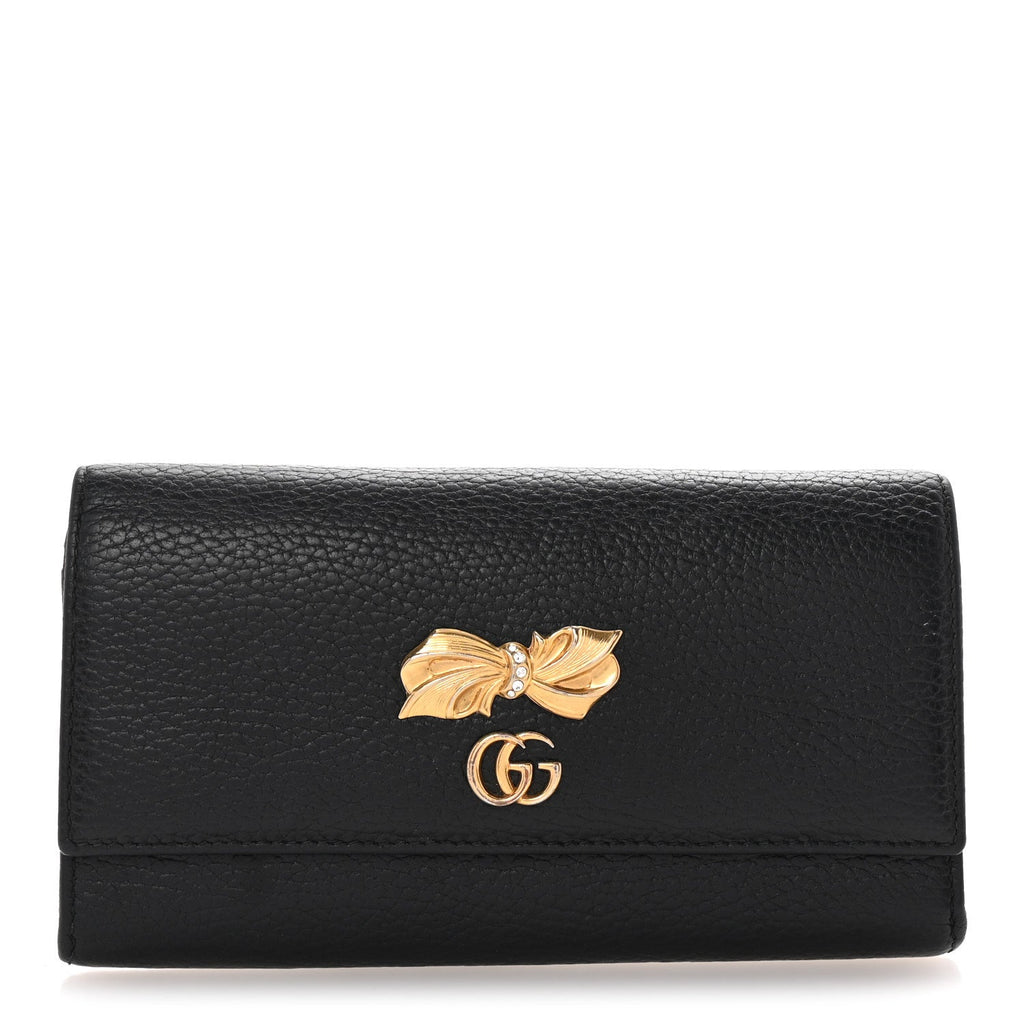 Calfskin Garden Continental Wallet Black