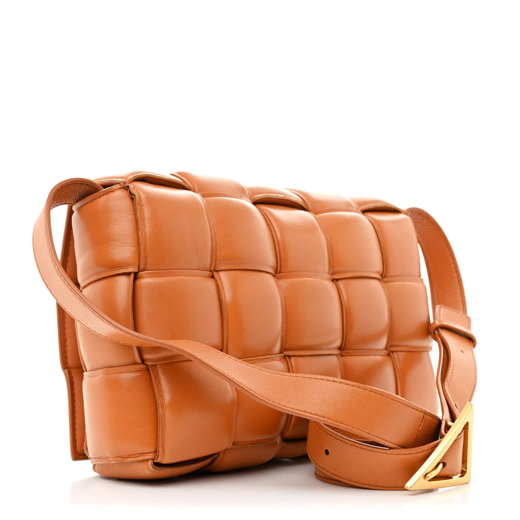 Nappa Maxi Intreccio Padded Cassette Crossbody Bag Clay
