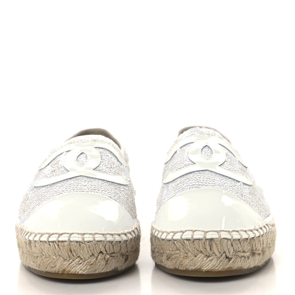Patent Sequin CC Espadrilles 40 White