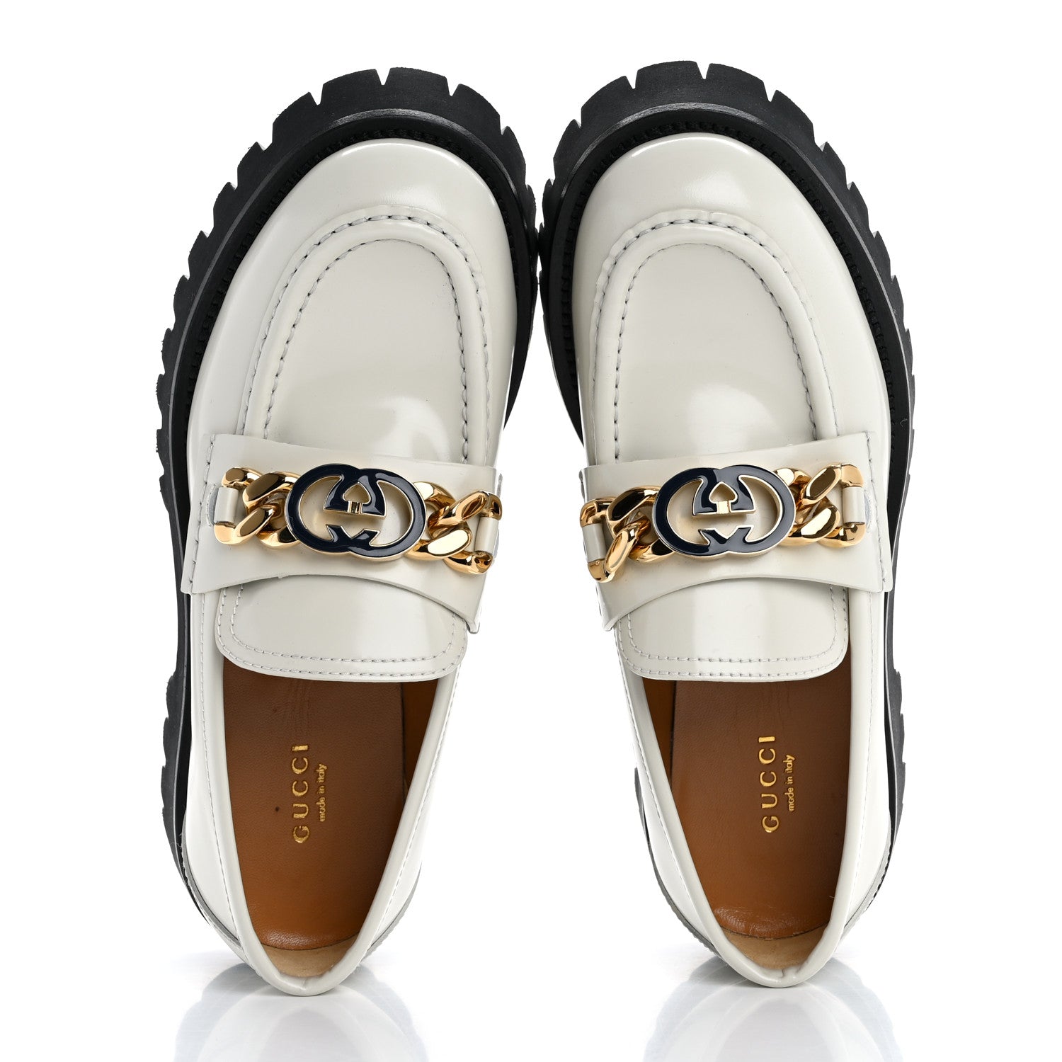 Cordovan Lux Womens Jeanne Platform Lug Sole 30/45mm Loafers 39.5 White