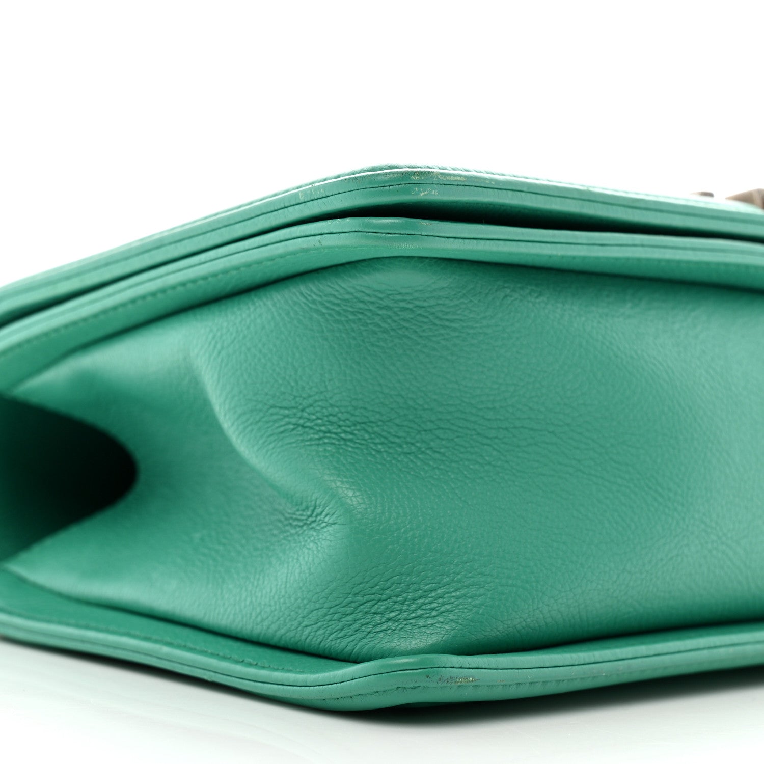 Calfskin Quilted Medium Boy Flap Turquoise