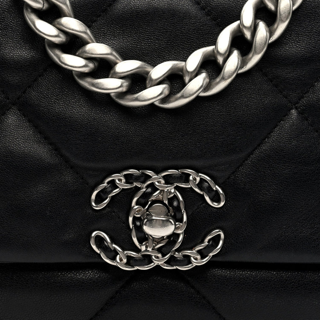 Lambskin Quilted Medium Chanel 19 Flap Black