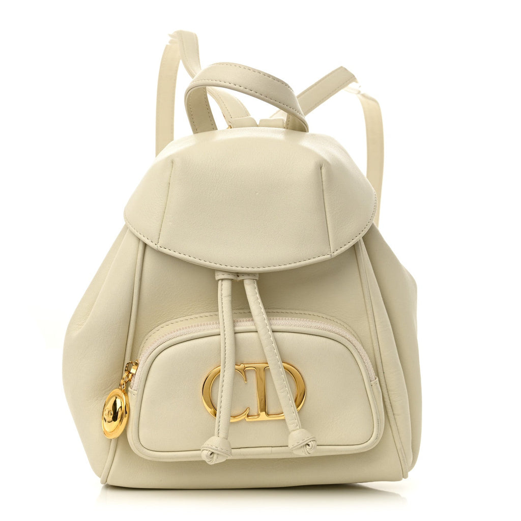 Calfskin Logo Mini Backpack White