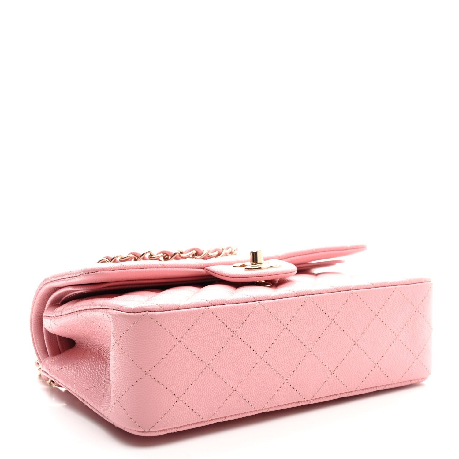 Caviar Quilted Small Double Flap Pink