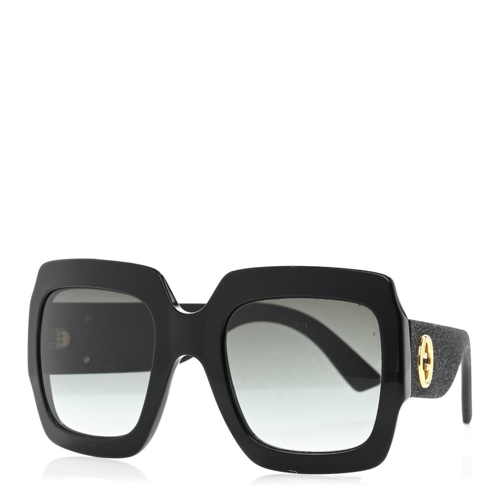 Square Frame Glitter GG0102S Sunglasses Black