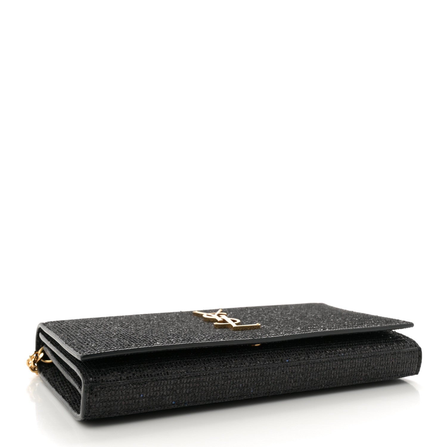 Glitter Classic Monogram Galactica Chain Wallet Black