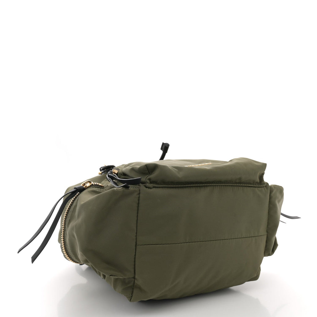 Nylon Medium Crossbody Rucksack Backpack Canvas Green