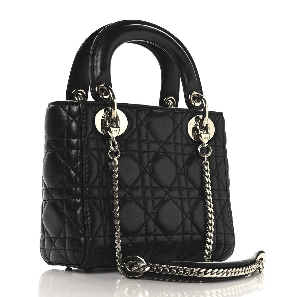 Lambskin Cannage Mini Lady Dior Black