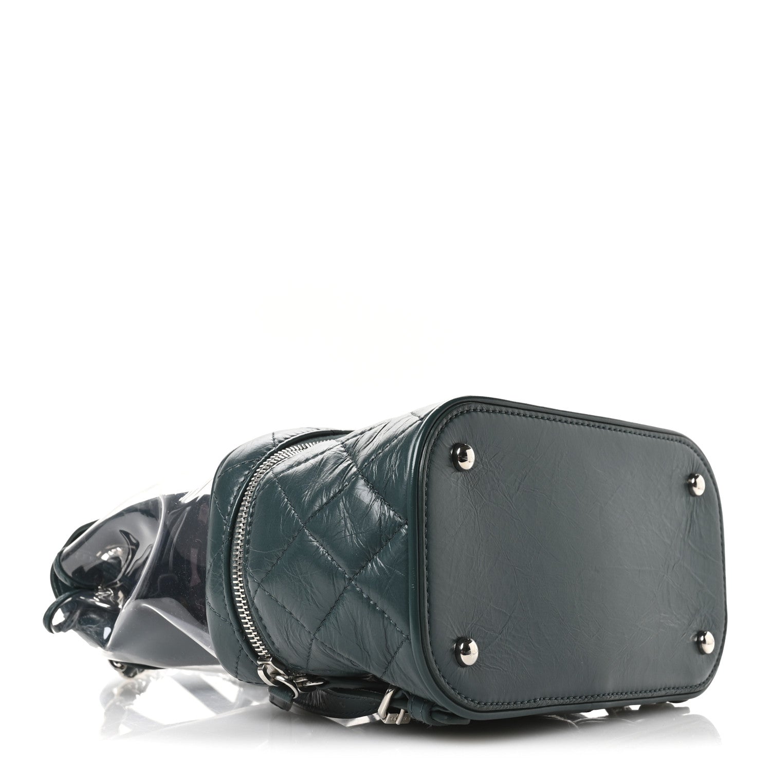 Crumpled Calfskin PVC Quilted Backpack Green